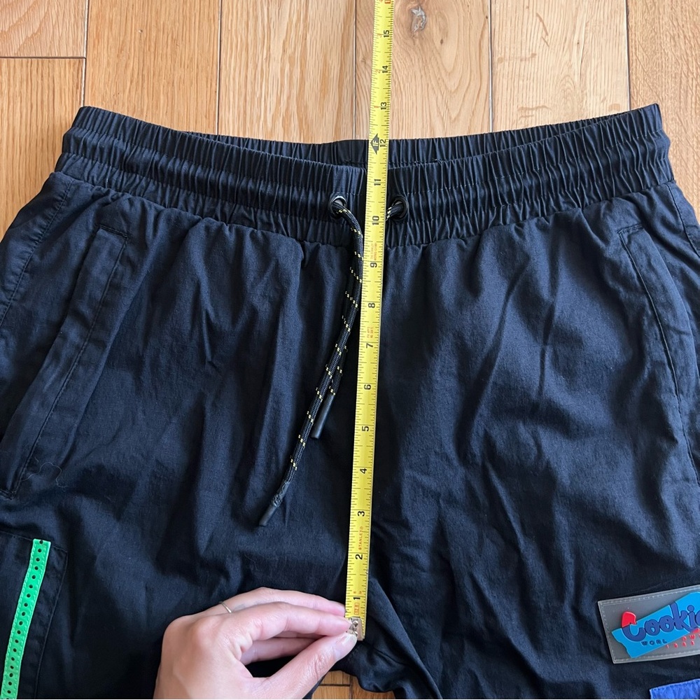 Cookies All Conditions Mens Black Cargo Joggers Patchwork Pocket Ripstop Pants M - Picture 3 of 9
